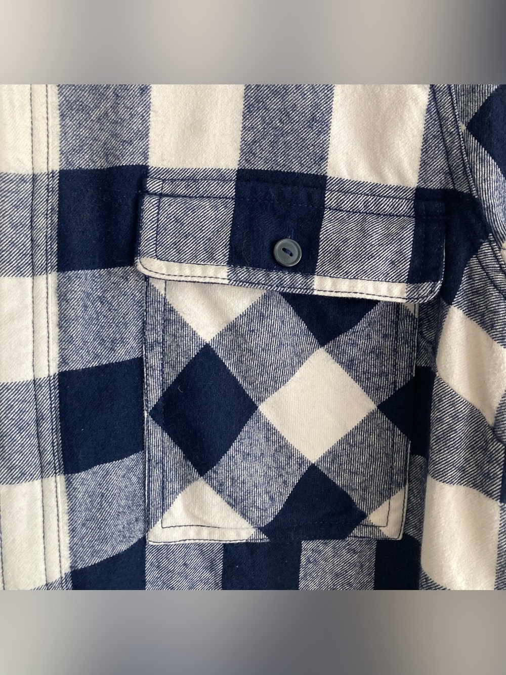J.CREW Women's Navy and Cream Buffalo Check Plaid Half-Zip Shirt Shirt Jacket - Picture 8 of 13